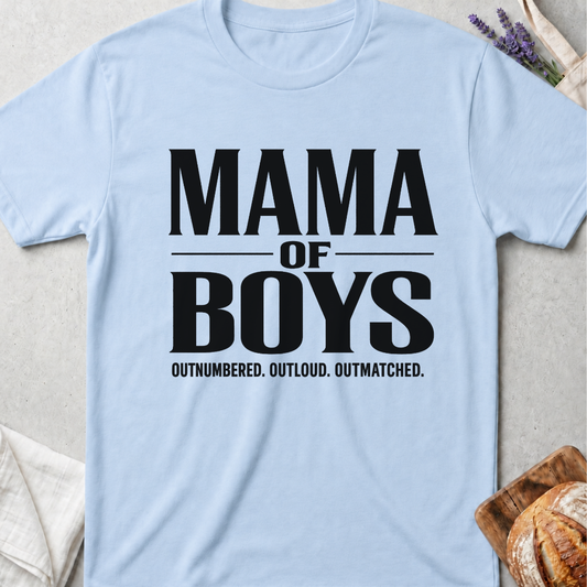 Mama of Boys Shirt | Outnumbered Outloud Outmatched T-Shirt