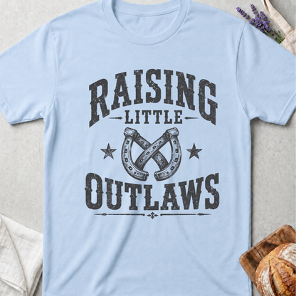 Raising Little Outlaws T-Shirt | Western Boy Mom Shirt