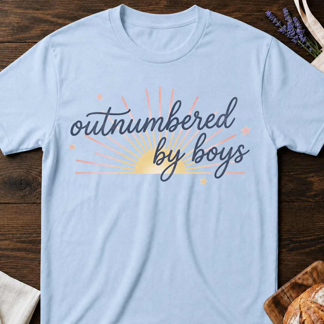 Outnumbered by Boys T-shirt | Funny Boy Mom Tee