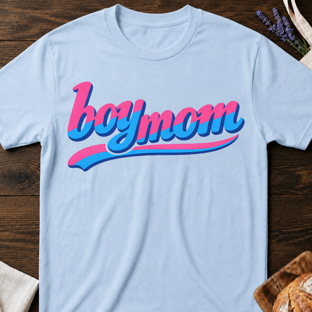 Boy Mom Retro Script T-shirt