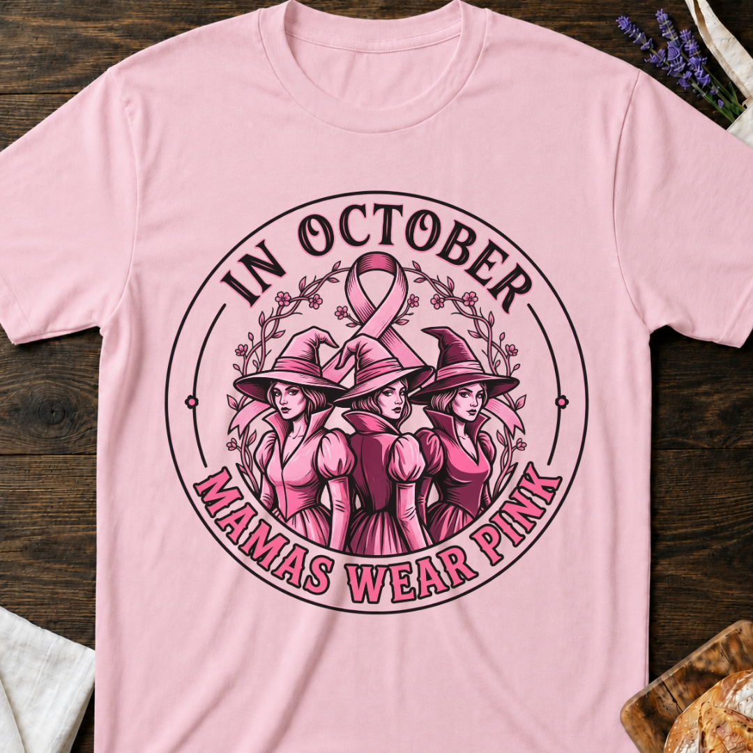 In October Mamas Wear Pink Witch T-Shirt