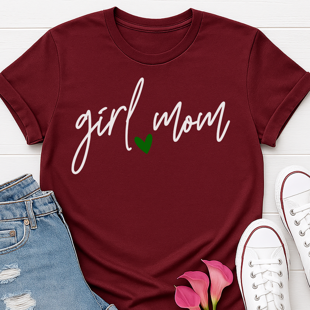 Girl Mom Christmas Script T-shirt