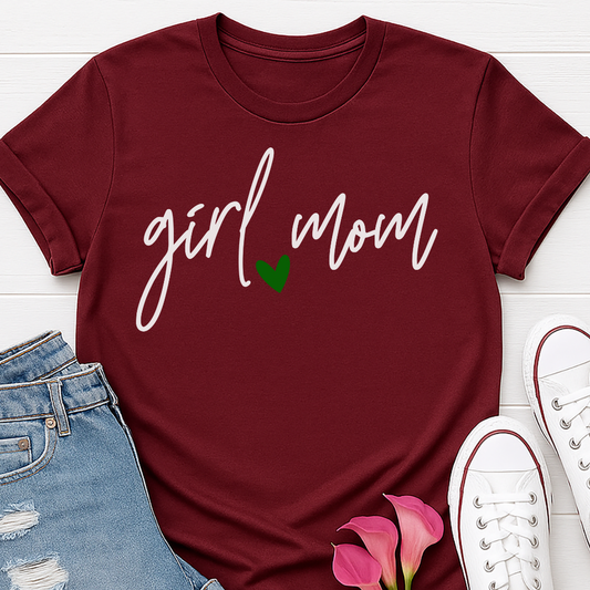 Girl Mom Christmas Script T-shirt