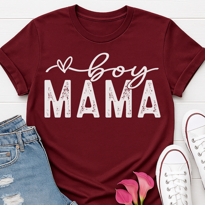 Boy Mama Distressed T-shirt - Trendy Mom Tee