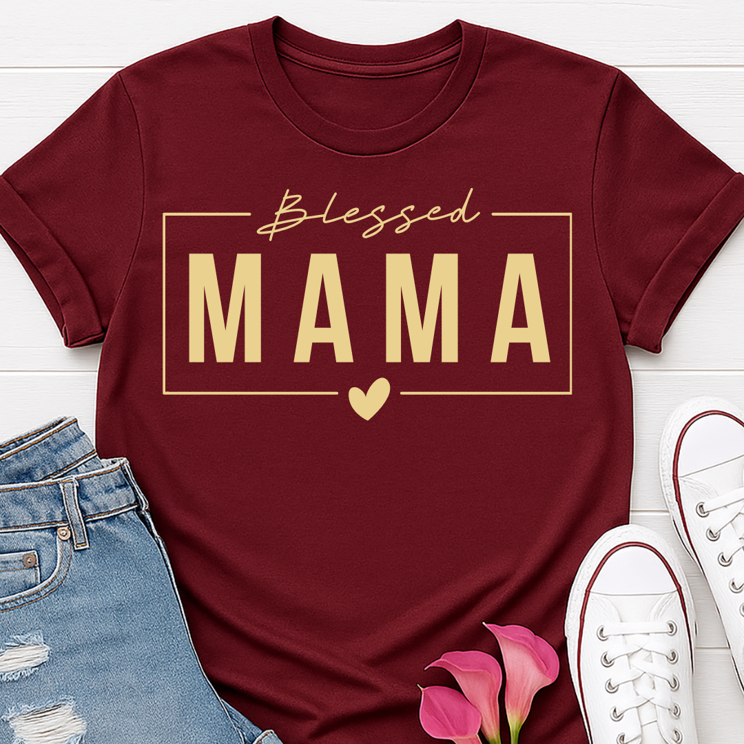 Blessed Mama T-shirt - Faith Inspired Mom Life Tee