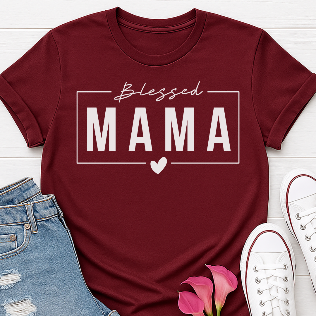 Blessed Mama T-shirt - Faith Inspired Mom Life Tee