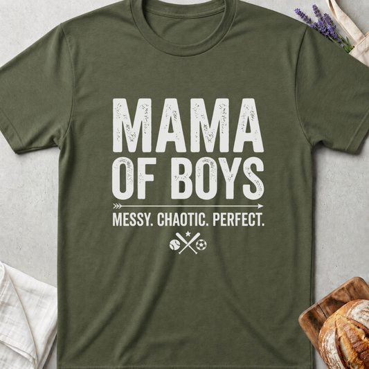 Mama of Boys Messy Shirt | Messy Chaotic Perfect Motherhood Tee