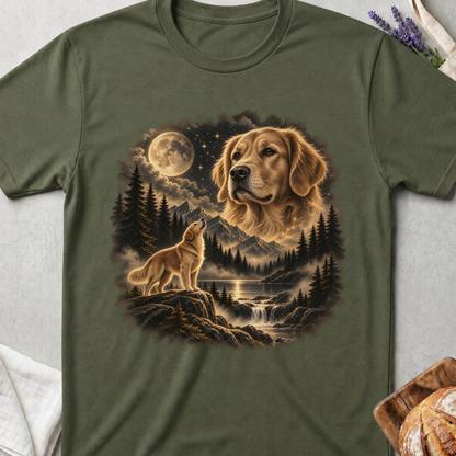 Golden Retriever Howling Moon T-Shirt