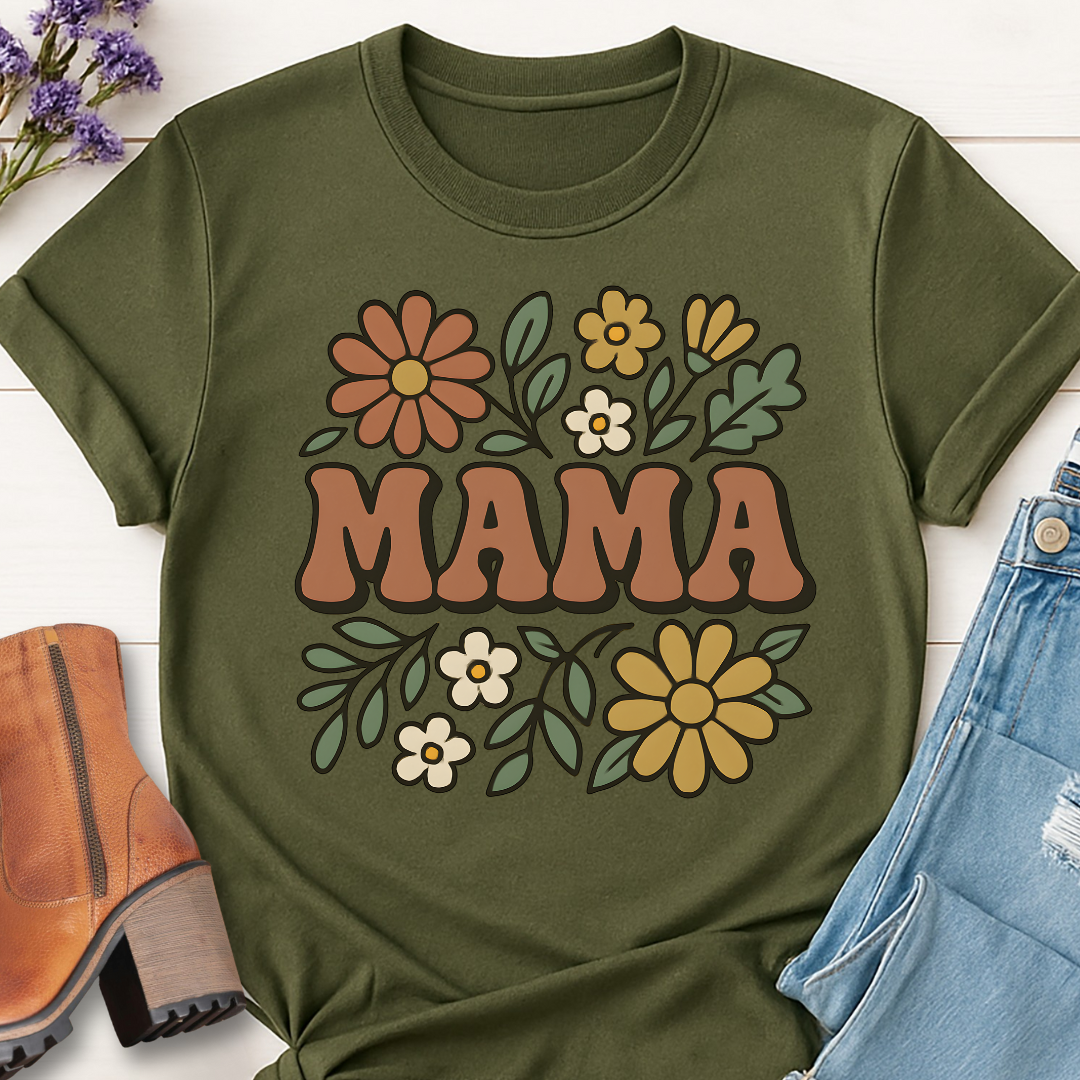 Groovy Floral Mama T-shirt