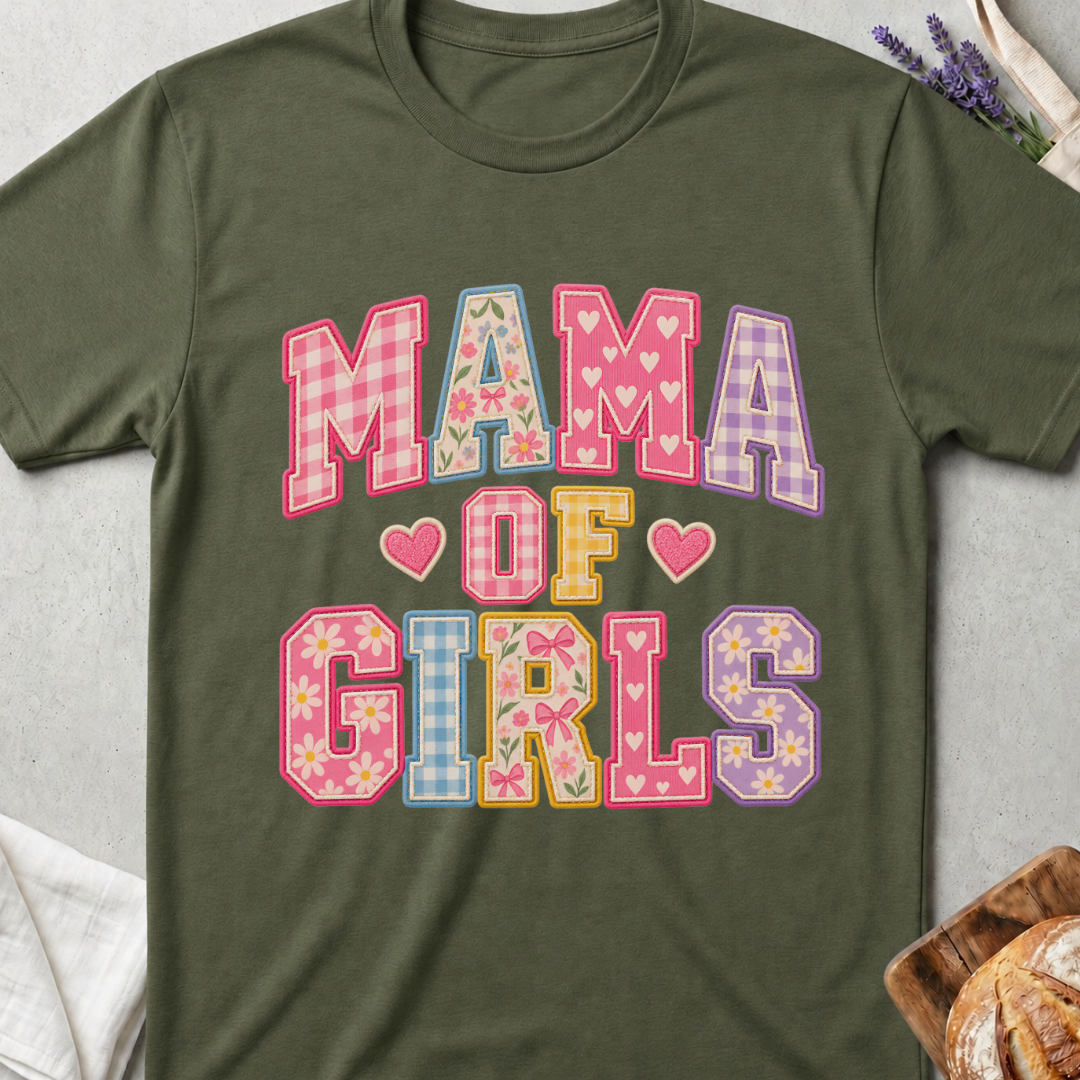 Mama of Girls T-Shirt — Cute Floral Retro Mom Tee