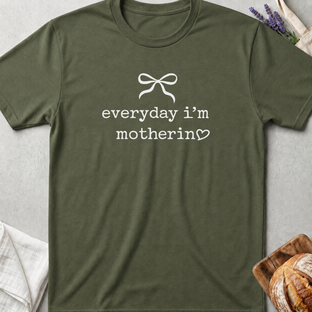 Everyday I’m Motherin Tee – Cute Bow Mom T-Shirt
