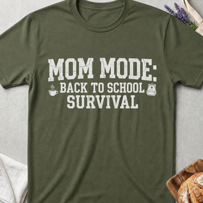 Mom Mode Survival Back to School T-Shirt | Funny School Mom Shirt