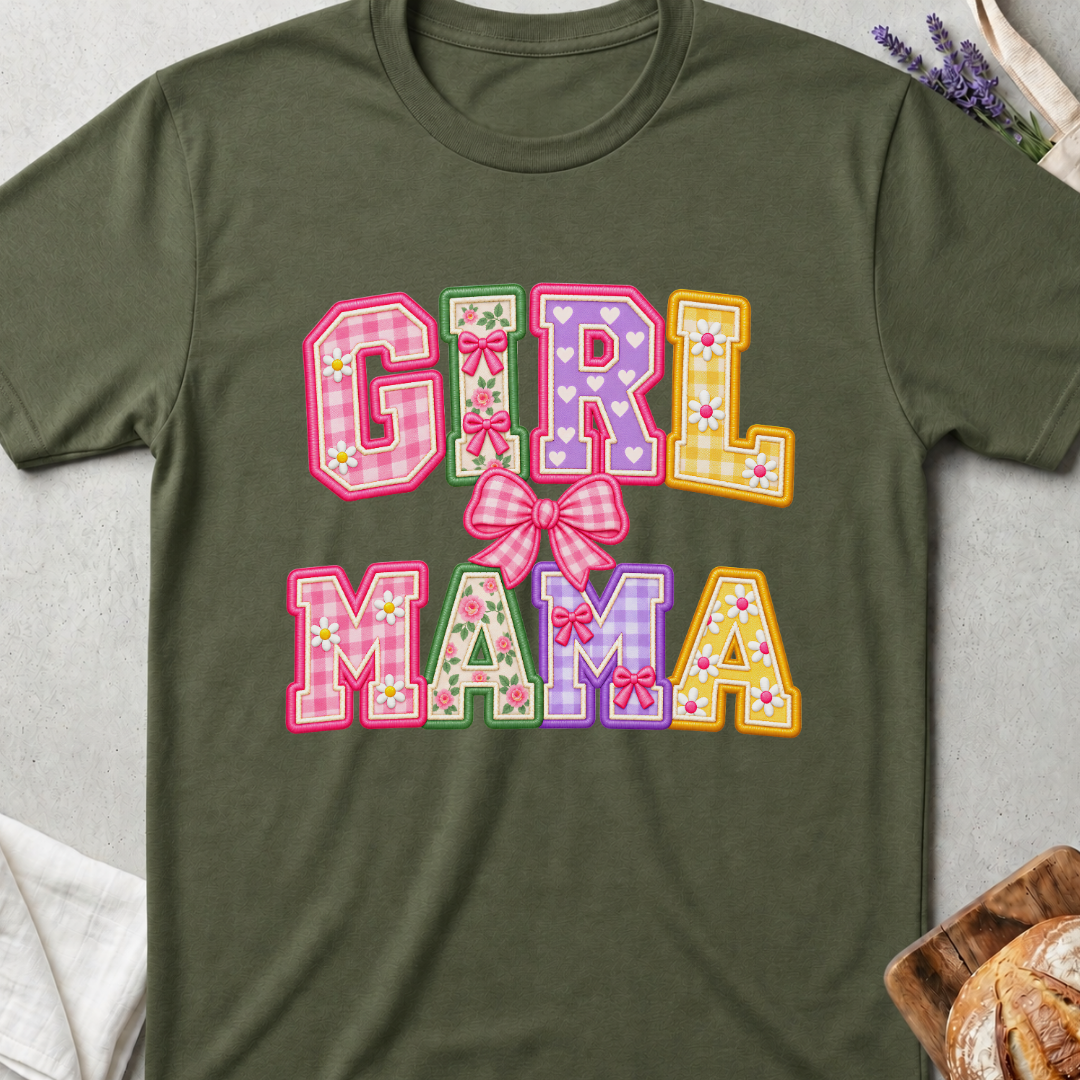 Mama of Girls T-Shirt — Cute Floral Retro Mom Shirt