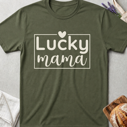 Lucky Mama T-Shirt - Cute Mom Life Shirt - Gift for Moms & Motherhood