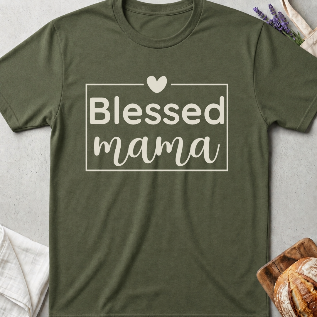 Blessed Mama T-Shirt - Cute Mom Life Shirt - Motherhood Gift for Moms