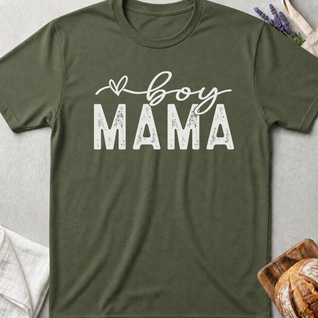 Boy Mama Distressed T-shirt - Trendy Mom Tee