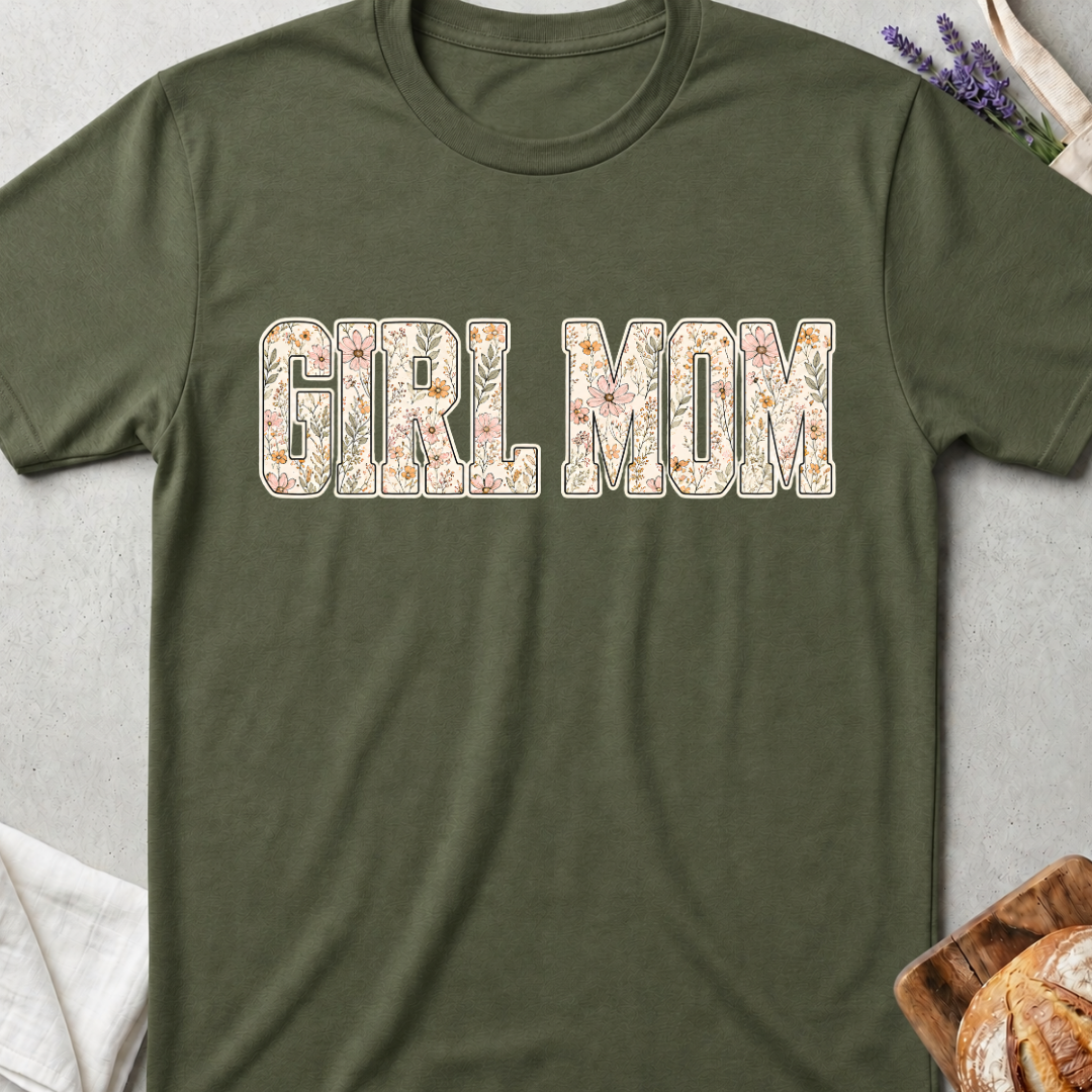 Girl Mom T-shirt - Floral Graphic Tee