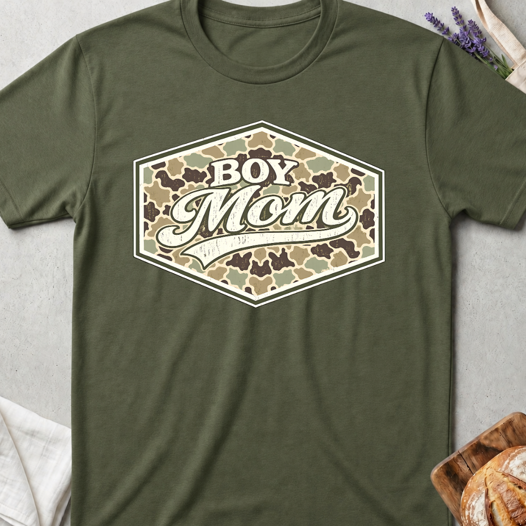 Boy Mom T-Shirt - Camo Graphic Tee