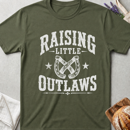 Raising Little Outlaws T-Shirt | Western Boy Mom Shirt