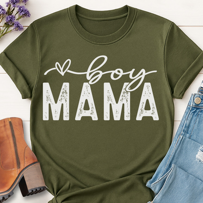 Boy Mama Distressed T-shirt - Trendy Mom Tee