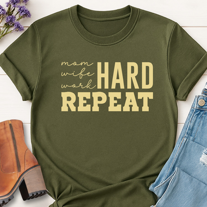 Mom Hard Repeat T-shirt