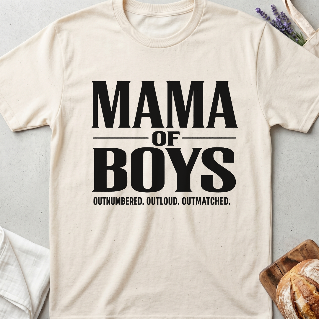 Mama of Boys Shirt | Outnumbered Outloud Outmatched T-Shirt