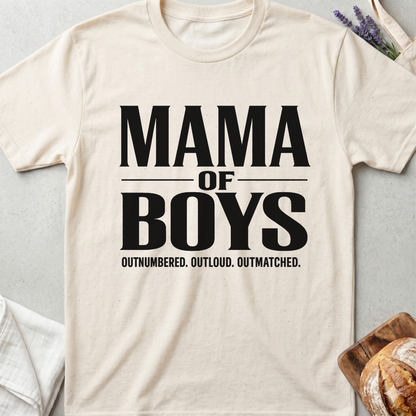 Mama of Boys Shirt | Outnumbered Outloud Outmatched T-Shirt