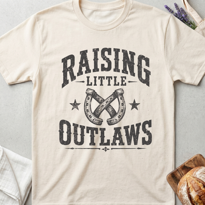 Raising Little Outlaws T-Shirt | Western Boy Mom Shirt