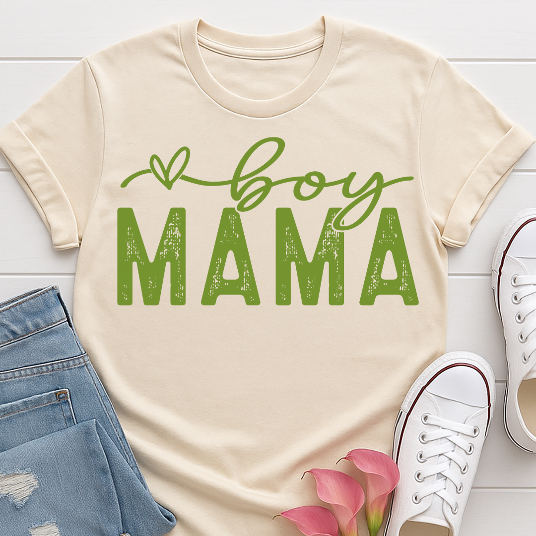 Boy Mama distressed T-shirt - Trendy Mom Tee