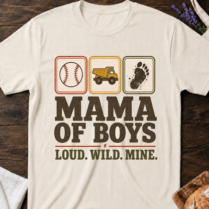Mama of Boys Loud Wild Mine Stamps T-shirt