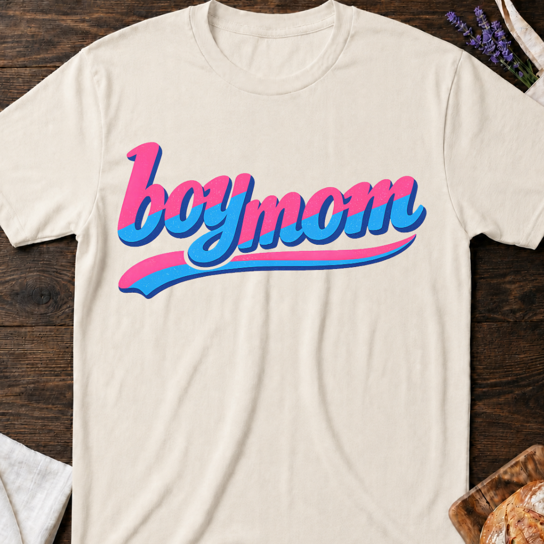 Boy Mom Retro Script T-shirt
