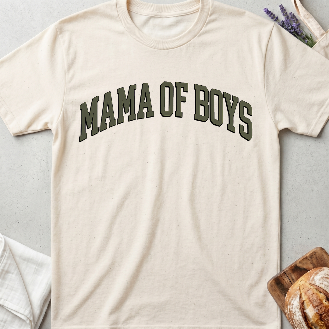 Mama of Boys T-shirt | Cute Varsity Mom Tee