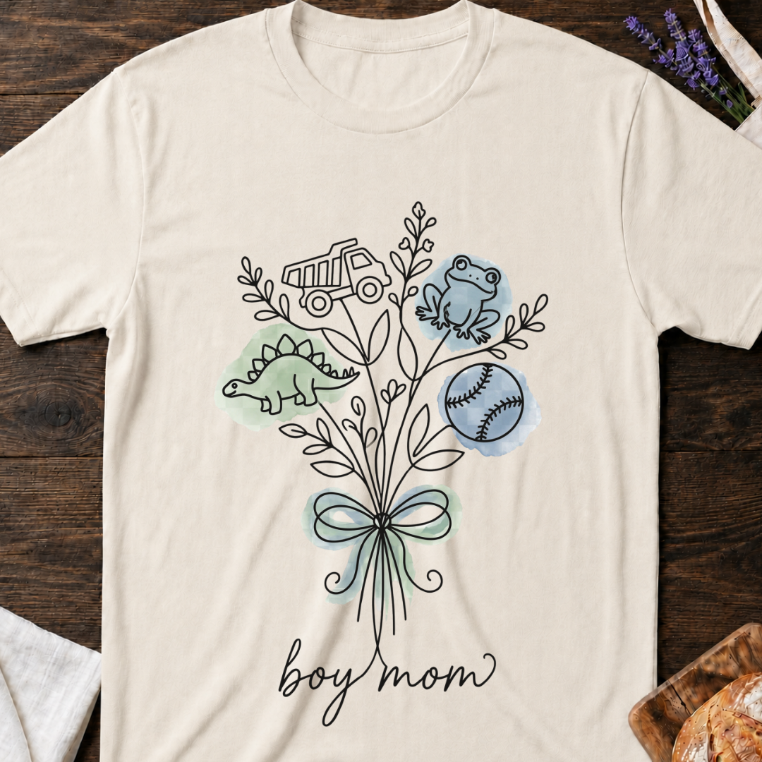 Boy Mom Wildflowers T-shirt | Flower Graphic Tee