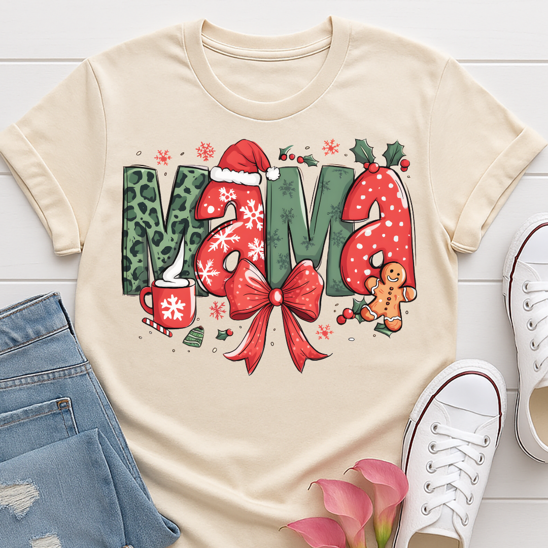 Mama Bow Christmas T-shirt