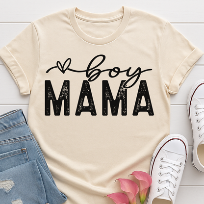 Boy Mama Distressed T-shirt - Trendy Mom Tee