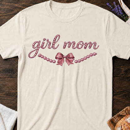 Girl Mom Tee – Coquette Bow Mom T-Shirt