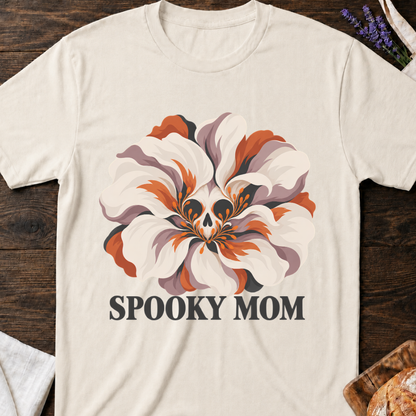 Spooky Mom Vintage Flower Skull Graphic T-Shirt