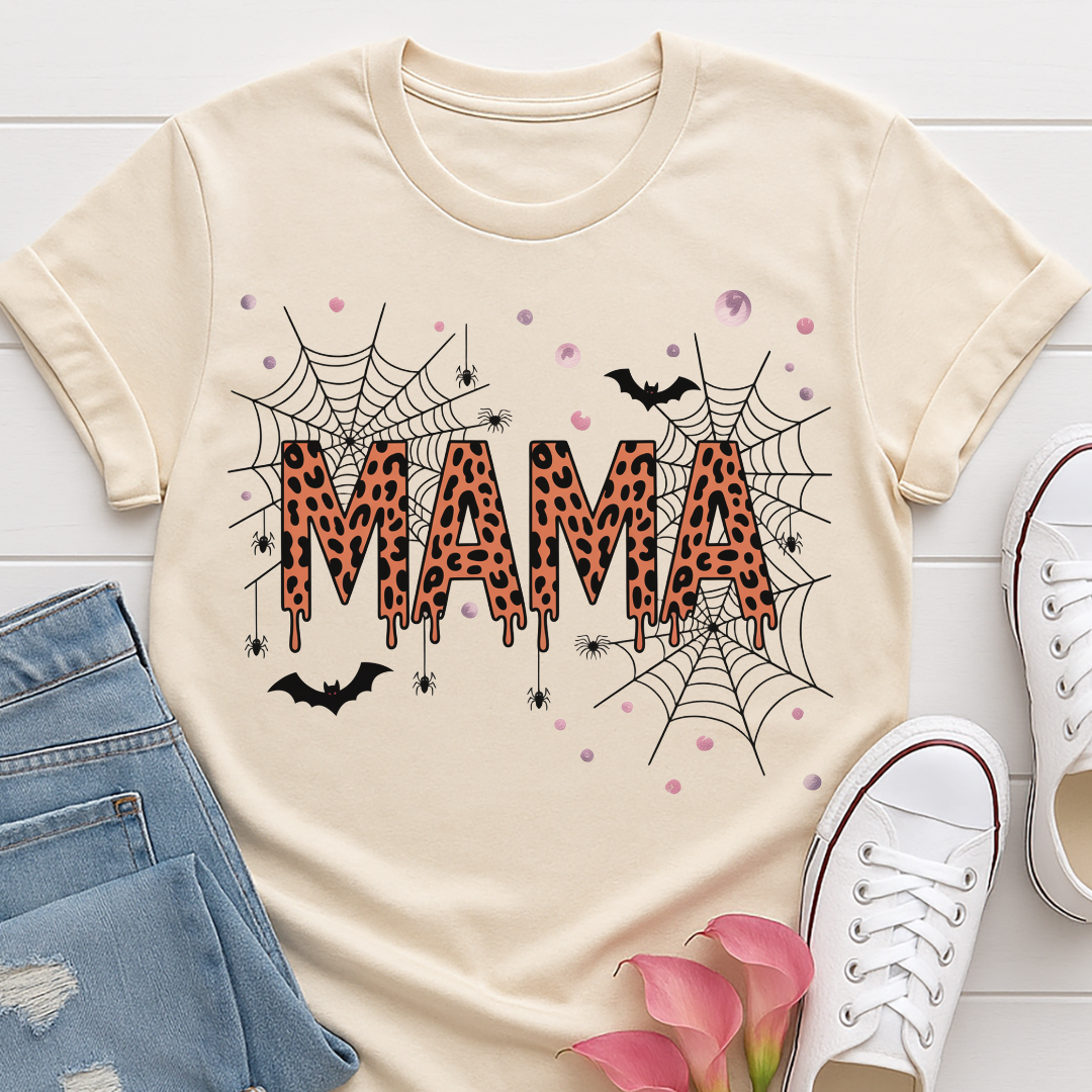 Mama Halloween Leopard T-shirt