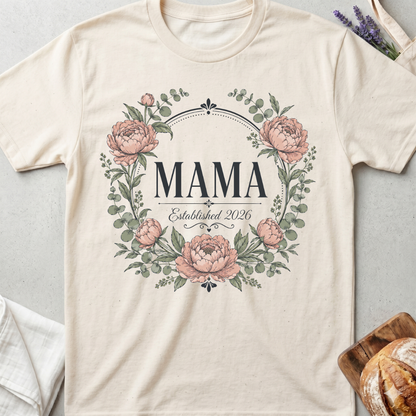 Mama Established 2026 Shirt – Floral Vintage Mom Tee
