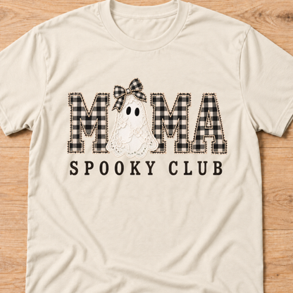 Mama Spooky Club Plaid T‑Shirt