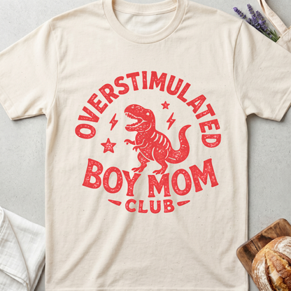 Overstimulated Boy Mom Club Shirt – Funny Dinosaur Mom T-Shirt