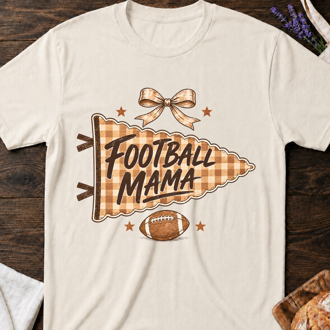 Football Mama Plaid Game Day T-Shirt