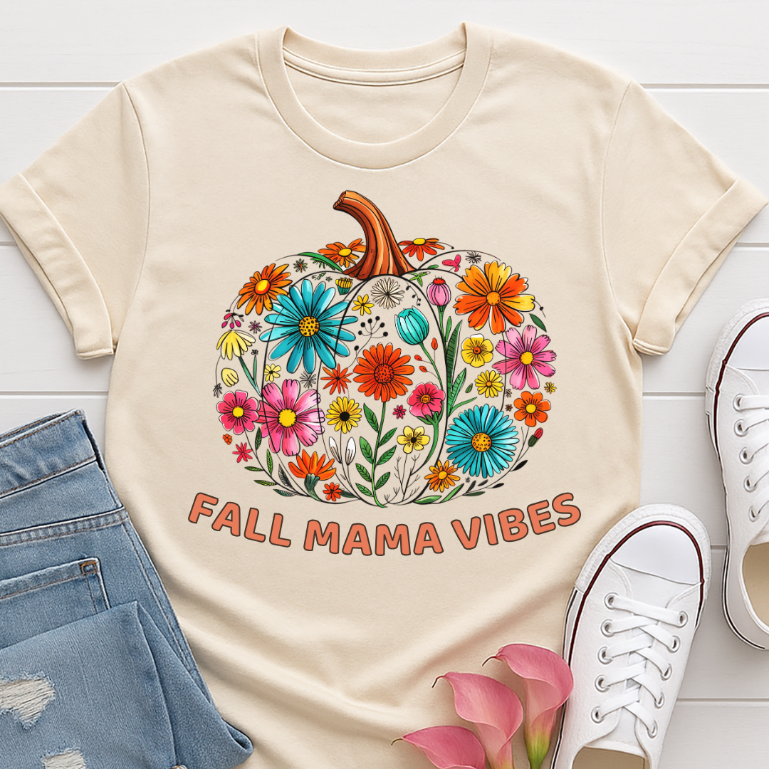 Fall Mama Vibes Floral T-shirt