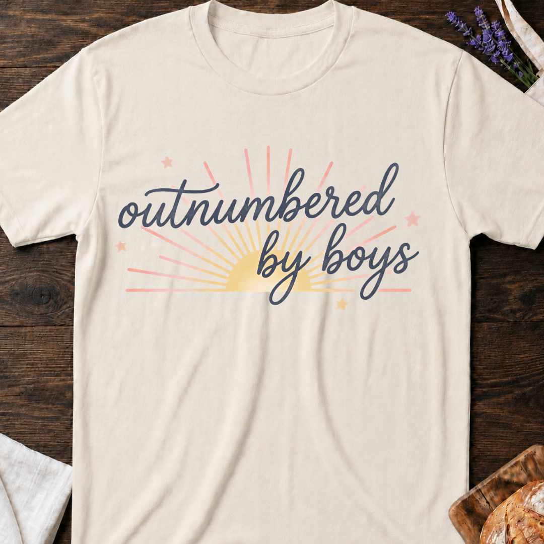 Outnumbered by Boys T-shirt | Funny Boy Mom Tee