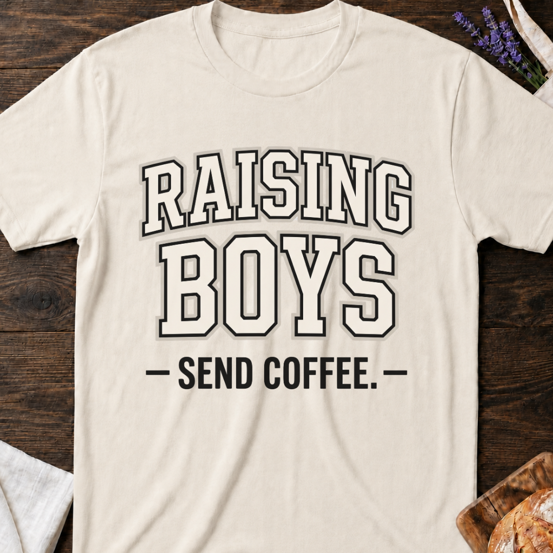 Raising Boys Coffee T-Shirt