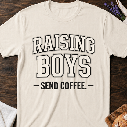 Raising Boys Coffee T-Shirt