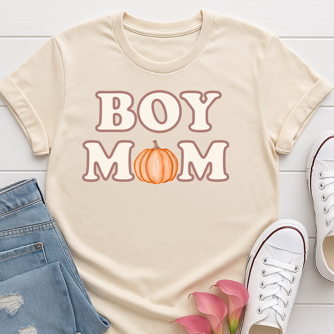 Boy Mom Pumpkin Fall T-shirt