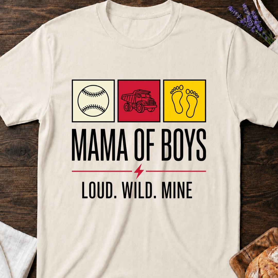 Mama of Boys T-Shirt - Loud Wild Mine Tee