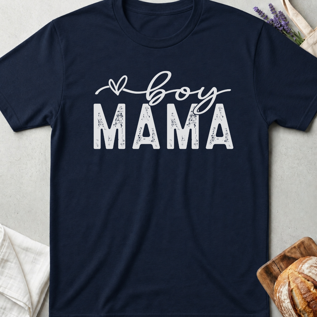 Boy Mama Distressed T-shirt - Trendy Mom Tee
