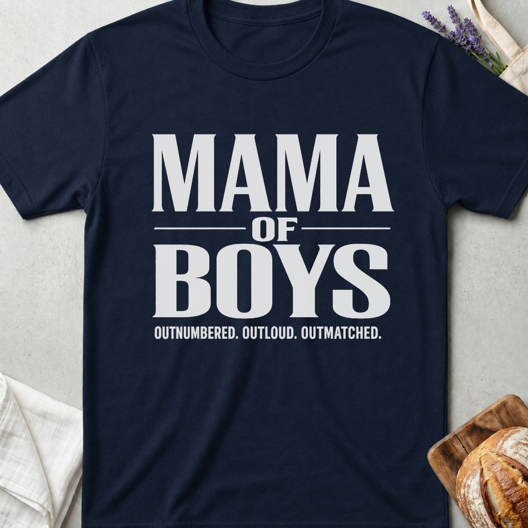 Mama of Boys Shirt | Outnumbered Outloud Outmatched T-Shirt